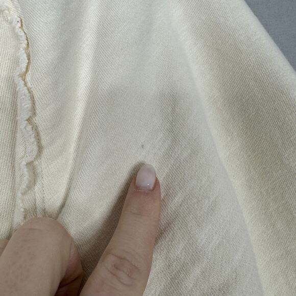 Pilcro Anthro Womens Sweatshirt M Beige Reworked Popover Terry Asymmetric Lounge - Picture 8 of 12